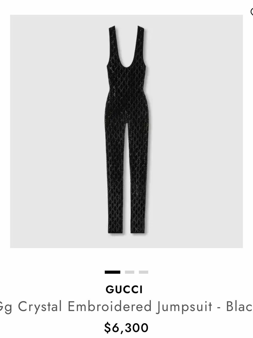 GUCCI GG Black Crystal Embellished Jumpsuit XL NWT!!!
